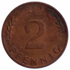 Moeda 2 pfennig - Alemanha - 1969 F