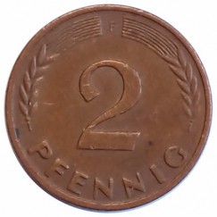 Moeda 2 pfennig - Alemanha - 1968 F
