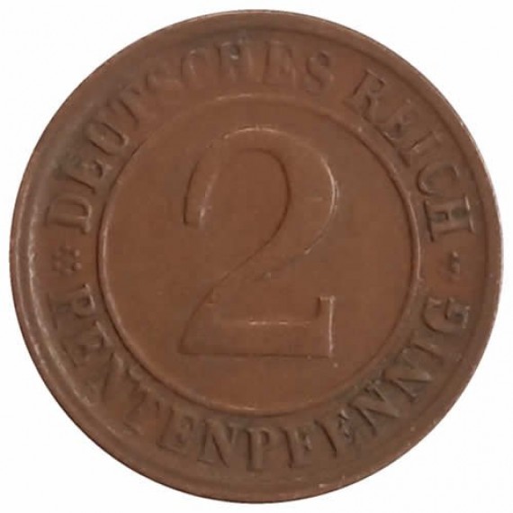 Moeda 2 rentenpfennig - Alemanha - 1923 D