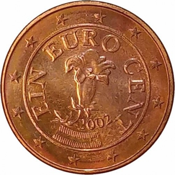 Moeda 1 centimos de euro - Austria - 2002 FC