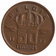Moeda 50 cêntimos - Belgica - 1977