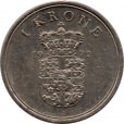 Moeda 1 coroa - Dinamarca - 1972