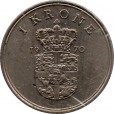 Moeda 1 coroa - Dinamarca - 1970
