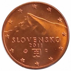 Moeda 1 centimos de euro  - eslovaquia - 2011