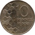 Moeda 10 pennia - Finlândia - 1990