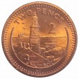 Moeda 2 pence - Gibraltar - 1988