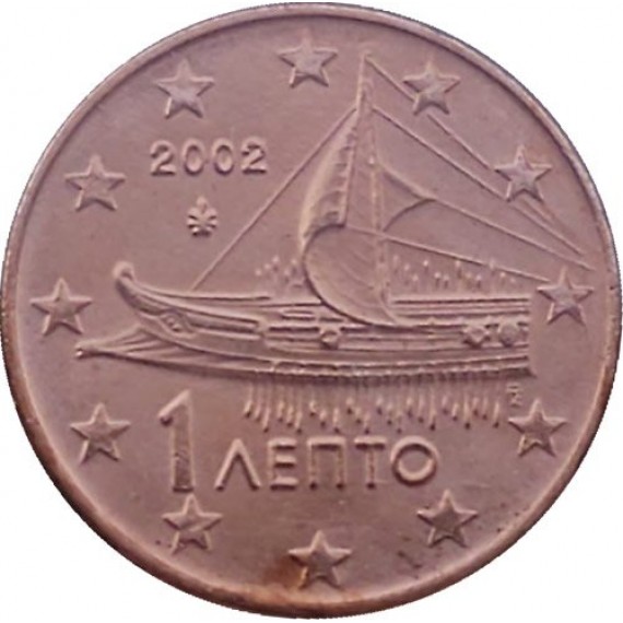 Moeda 1 centimo de euro - Grecia - 2002 - FC