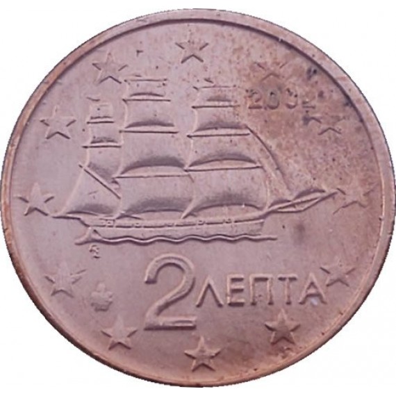 Moeda 2 centimos de euro - Grecia - 2002 - FC