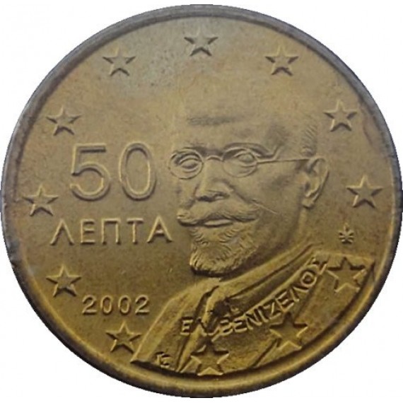 Moeda 50 centimos de euro - Grecia - 2002 - FC