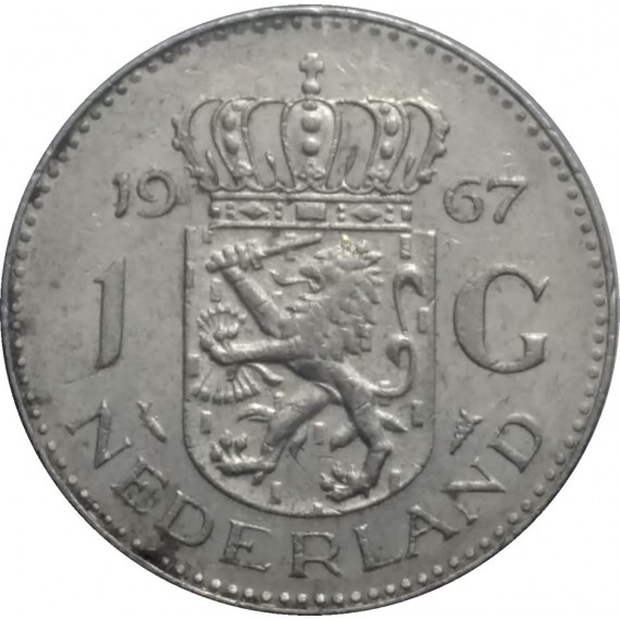 Moeda 1 gulden - Holanda - 1967