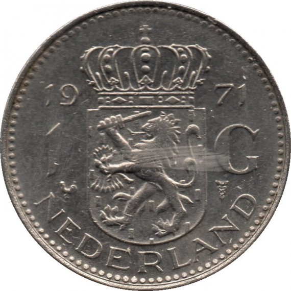 Moeda 1 gulden - Holanda - 1971