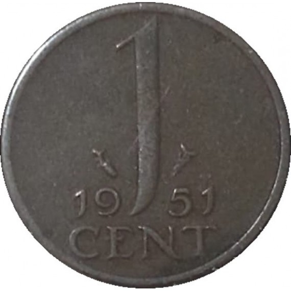 Moeda 1 centimo - Holanda - 1951