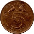Moeda 5 centimos - Holanda - 1965