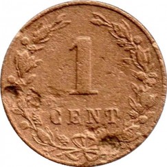 Moeda 1 centimo - Holanda - 1883