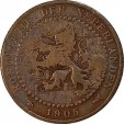 Moeda 1 centimo - Holanda - 1905