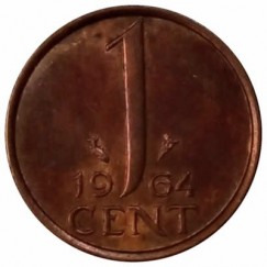 Moeda 1 centimo - Holanda - 1964
