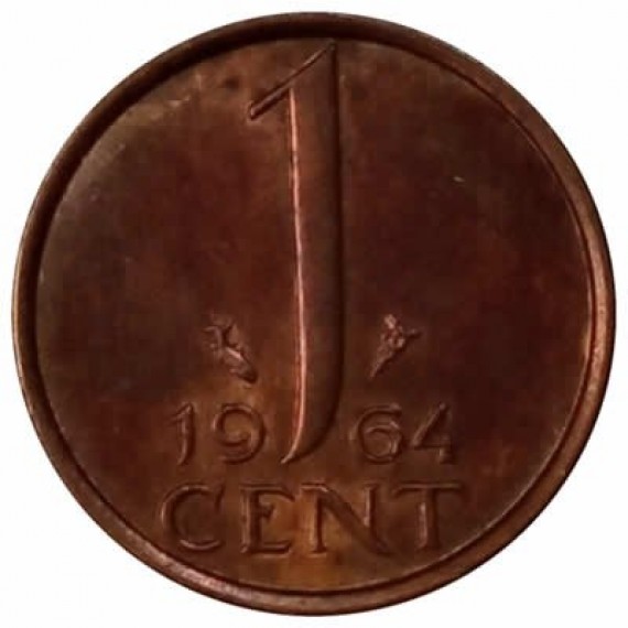 Moeda 1 centimo - Holanda - 1964