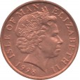 Moeda 1 penny - Ilha de Man - 1998