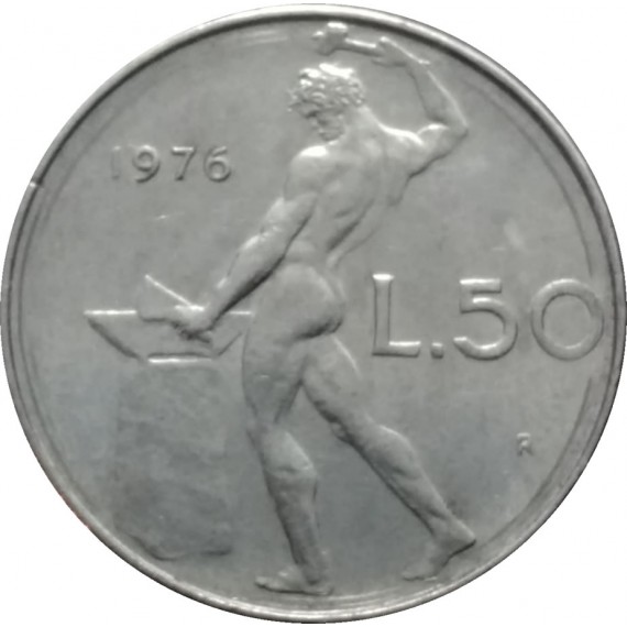 Moeda Italia - 50 Liras - 1976