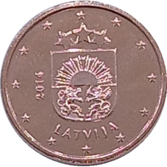Moeda 1 centimo de euro - Letonia - 2014