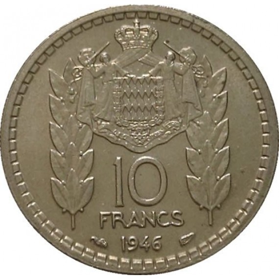 Moeda 10 francos - Monaco - 1946