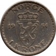 Moeda 1 Coroa - Noruega - 1954