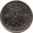 Moeda 1 Coroa - Noruega - 1951