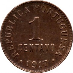 Moeda 1 centavo - Portugal - 1917