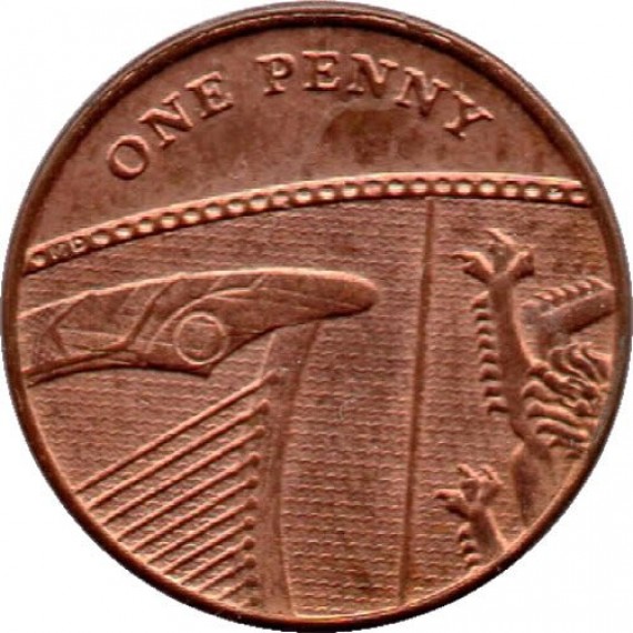 Moeda 1 penny - Reino Unido - 2014
