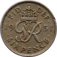 Moeda 6 pence - Reino Unido - 1951