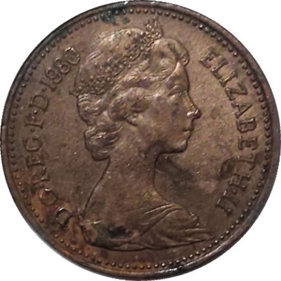 Moeda 1 penny - Reino Unido - 1980