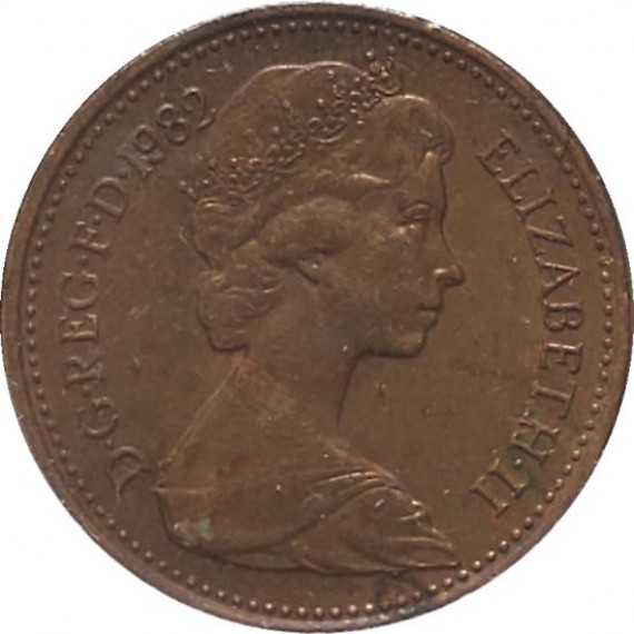 Moeda 1 penny novo - Reino Unido - 1982
