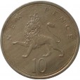 Moeda 10 pence novos - Reino Unido - 1980
