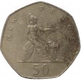 Moeda 50 pence novos - Reino Unido - 1980