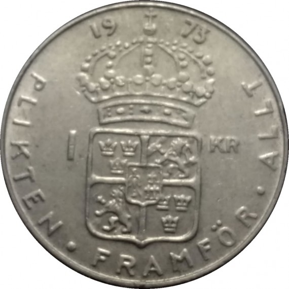 Moeda 1 Coroa - Suécia - 1973