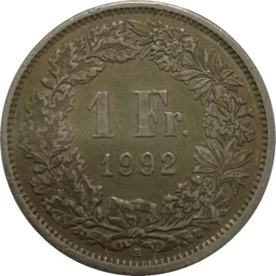 Moeda 1 franco - Suiça - 1992