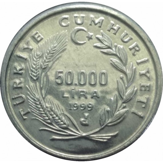 Moeda 50.000 Liras Turquia 1999