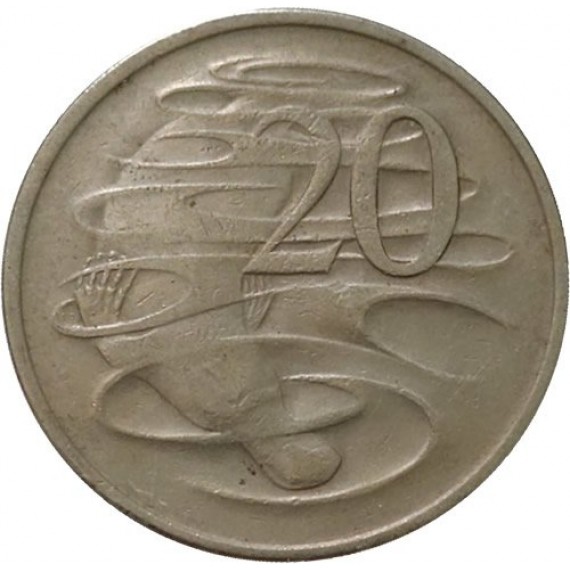 Moeda 20 centimos - Australia - 1968