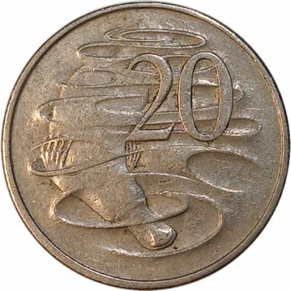 Moeda 20 centimos - Australia - 1966