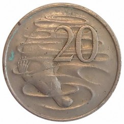 Moeda 20 cêntimos - Australia - 1975