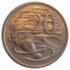 Moeda 20 cêntimos - Australia - 1972