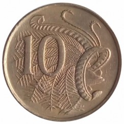 Moeda 10 cêntimos - Australia - 1975