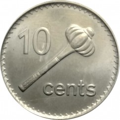 Moeda 10 centavos de dolar - Fiji - 1986
