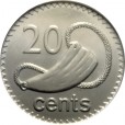 Moeda 20 centavos dolar - Fiji - 2010