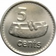 Moeda 5 centavos de dolar - Fiji - 1987