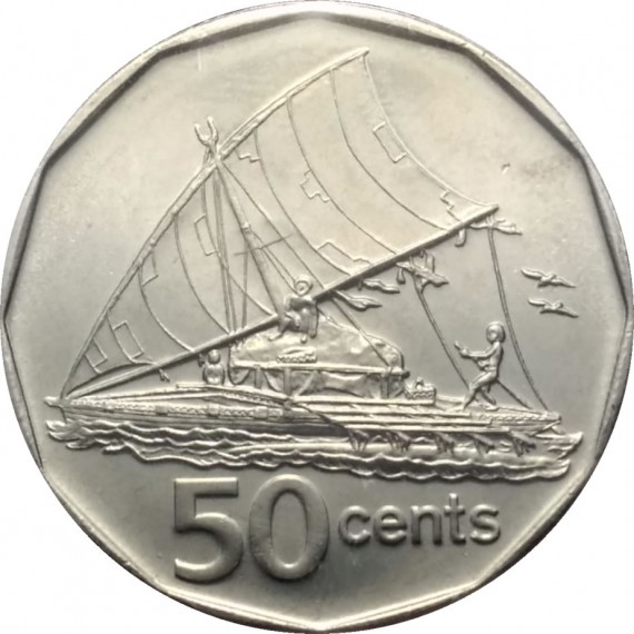 Moeda 50 centavos de dolar - Fiji - 2009