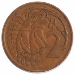 Moeda 2 cêntimos - Nova Zelandia - 1967