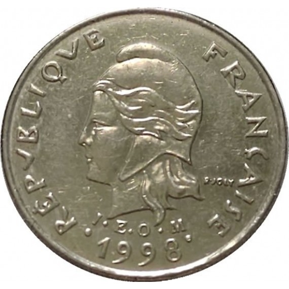 Moeda 10 francos - Polinesia Francesa - 1998 - FC