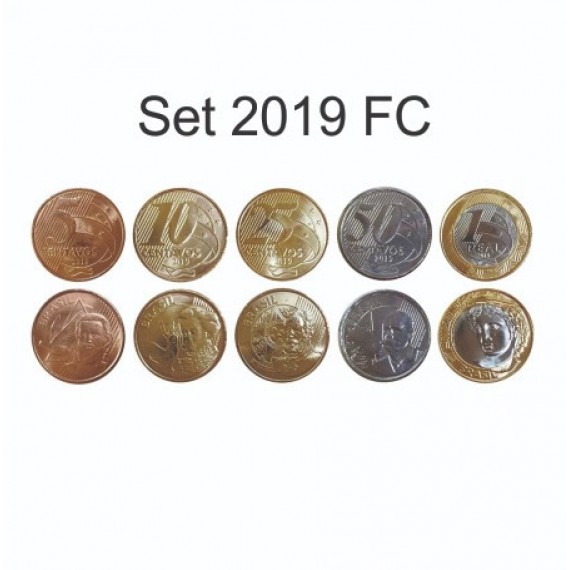 Set com as 5 moedas do Real 2019 FC
