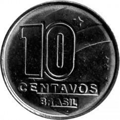 Moeda 10 centavos de cruzado novo - Brasil - 1989